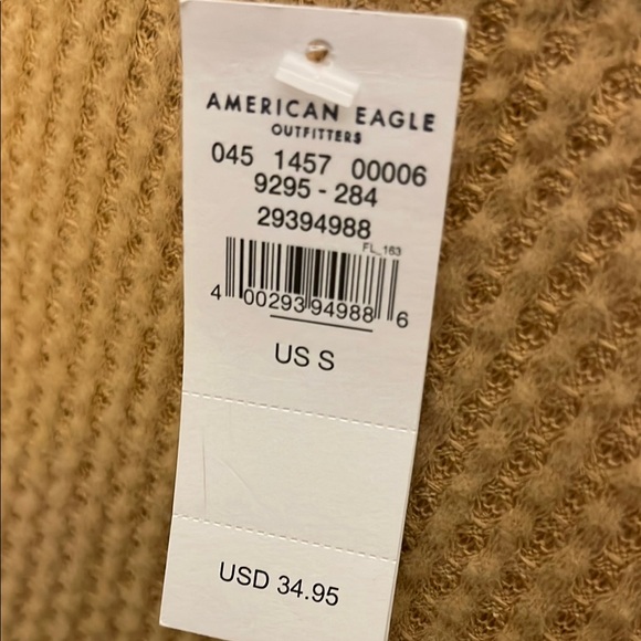 NWT American Eagle Outfitters Tan Ribbed Knit Cardigan Size Small - Picture 7 of 9